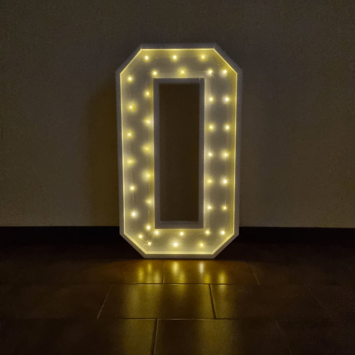 Numero Luminoso LED 100 Cm – 20 Lampadine 2000-3000K, Alimentato A Batterie, Per Compleanni 60 Anni E Feste