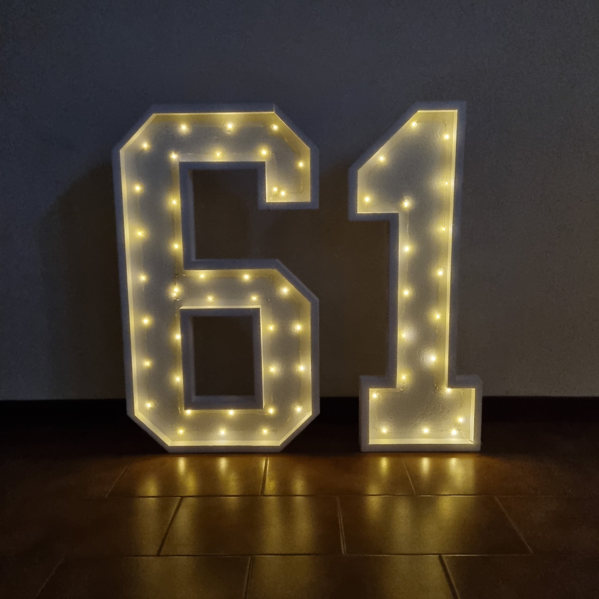 Numero 61 Luminoso Grande