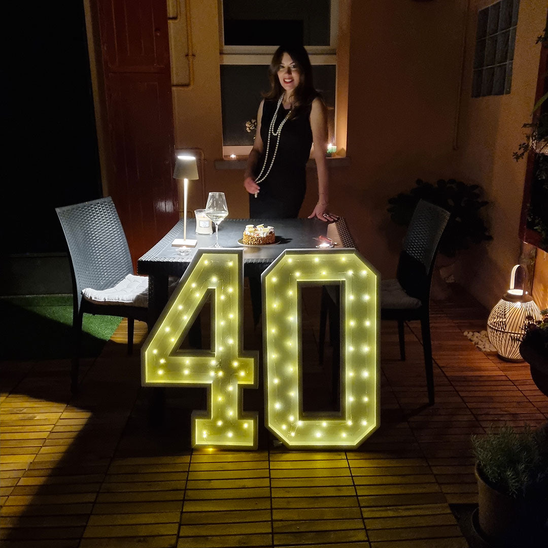 Segnale luminoso a LED gigante, 120 cm, con numeri 1, con mosaico, per San Valentino, compleanno, Natale Segnale luminoso a LED gigante, 120 cm, con numeri 1, con mosaico, per San Valentino, compleanno, Natale