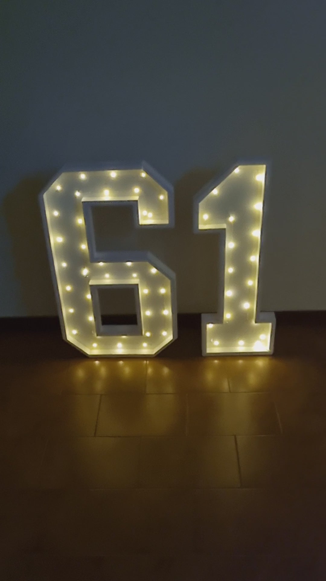 Numero 61 Luminoso Grande