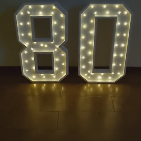 Numero 80 Luminoso Grande