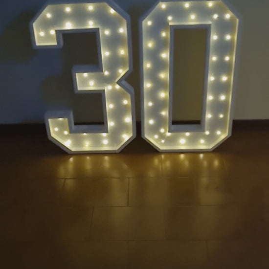 Numero 30 Luminoso Grande