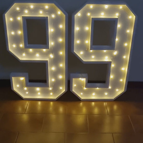 Numero 99 Luminoso Grande