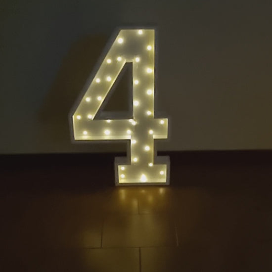 Numero 4 Luminoso Grande