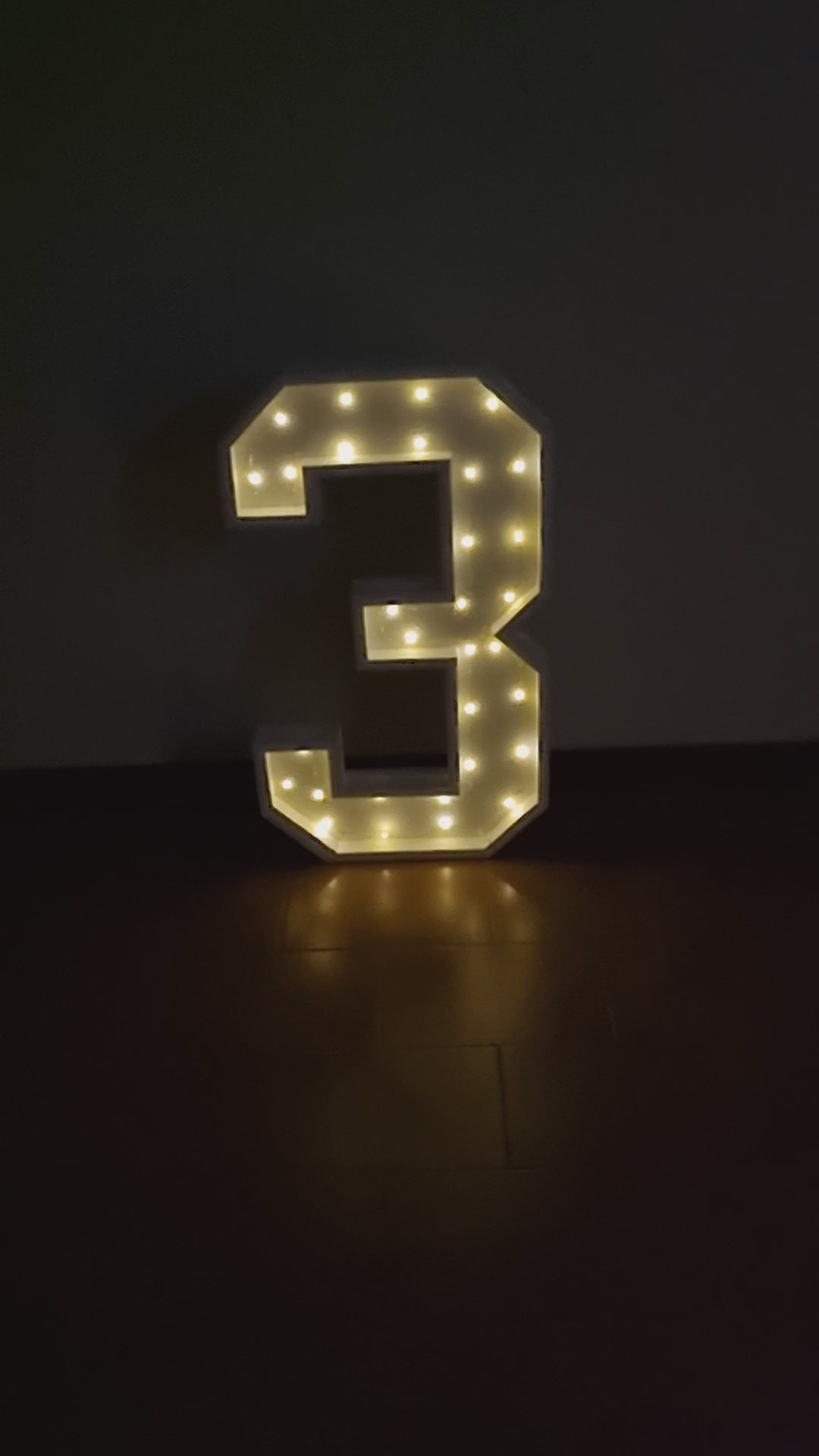 Numero 3 Luminoso Grande